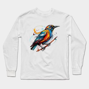 bird with pop art style Long Sleeve T-Shirt